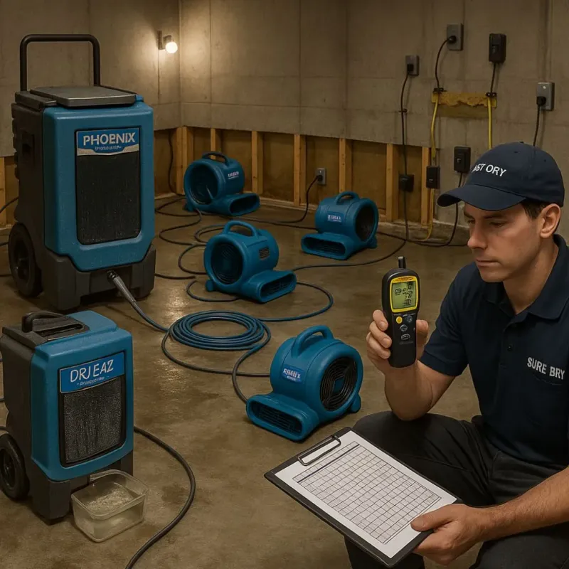 Structural Drying and Dehumidification process in Kentfield, CA